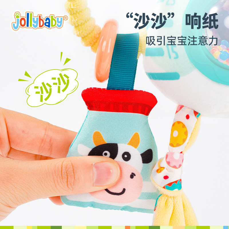 Jollybaby Colgante de cochecito de bebé Tira de la campana de la cama, práctica de bebé, mira hacia arriba, divertido juguete colgante de cama de muñecas