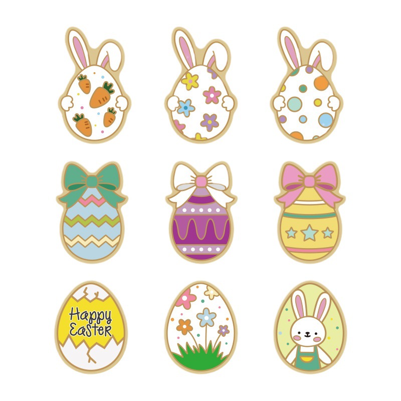 [12 piezas] molde de galletas de Pascua dibujos animados conejo de resurrección huevo de galletas molde de molde de corte de caramelo conjunto