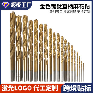 Wholesale titanium plated nitride straight shank twist drill 13PC19pc 1.0-3.0mm round shank cross-border electric drill suit