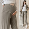 Summer trousers with belly support, Korean style, oversize, high waist