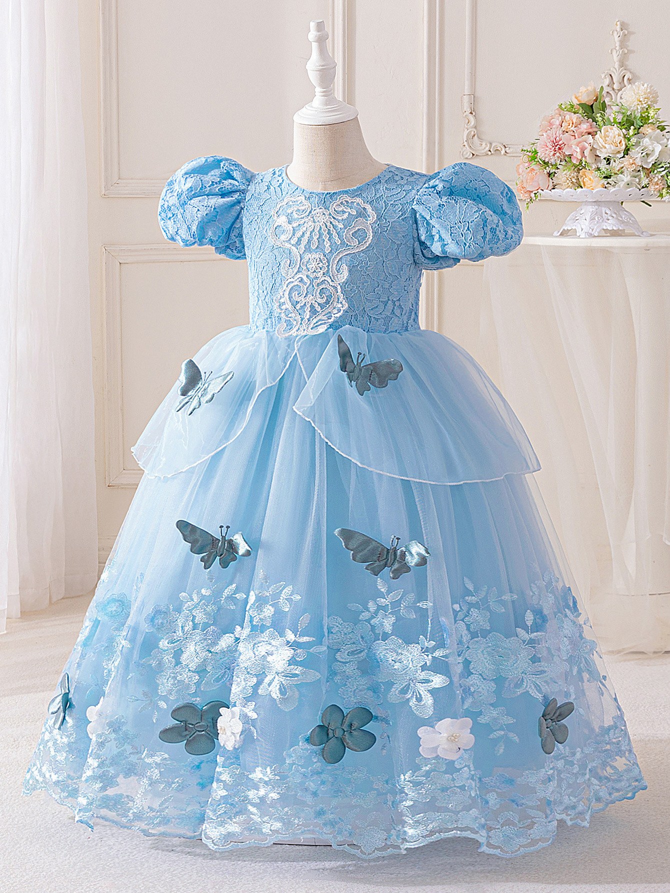 Nuevo cosplay Cenicienta vestido para niños vestido de niña europea y americana vestido de novia de princesa girldress vestido de fiesta