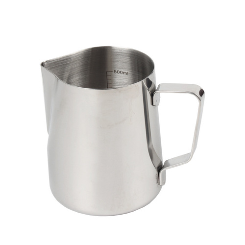 Coffee Latte Cup Latte Art Tank Stainless Steel Coffee Tools Latte Art Tool Special Jug Scale Pointed Spout Milk Frother Cup 