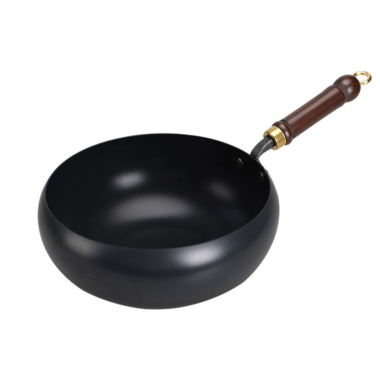 Древний метод большой belly pot маленькая чугунная кастрюля, бытовая глубокая вок-кастрюля без покрытия, плоское дно, ручная работа, с противопригарным покрытием, открыта