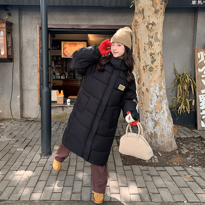 Chaqueta de algodón de pluma para mujeres invierno 2025 nuevo chaqueta larga de rodilla suelta y gruesa chaqueta de algodón de marea image 2