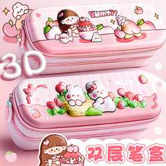 超かわいい3d立体二重eva筆箱大容量アニメ図案筆袋高颜値小学生鉛筆ケース
