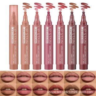 Контур для губ Liquid Lip Liner (LANGMANNI), стойкий, 3 мл, набор из 6 оттенков, тонкий аппликатор
