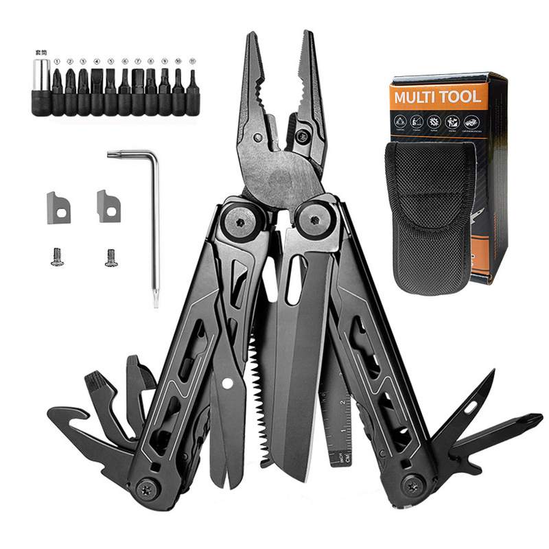 Source factory multi-function tool pliers 28 in one outdoor stainless steel folding pliers camping tactical multi-purpose pliers