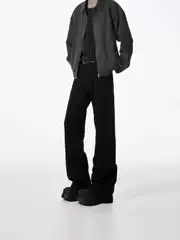 Cleanfit Bootcut Slim Straight Jeans for Men - Black Vintage Curve Leg Denim Pants, Y2K Aesthetic