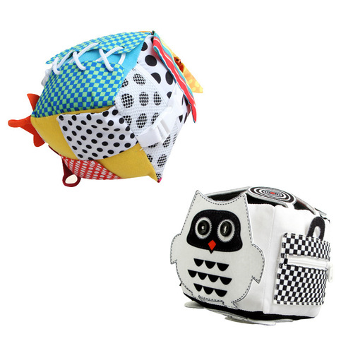 Daily life simulation plush fabric building blocks Baby zipper shoelace cognitive toy square ball