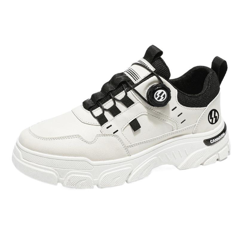 Otoño zapatos de hombre nuevos zapatos de herramienta transpirables de moda masculina botas de Martin, zapatos casuales blancos de suela gruesa