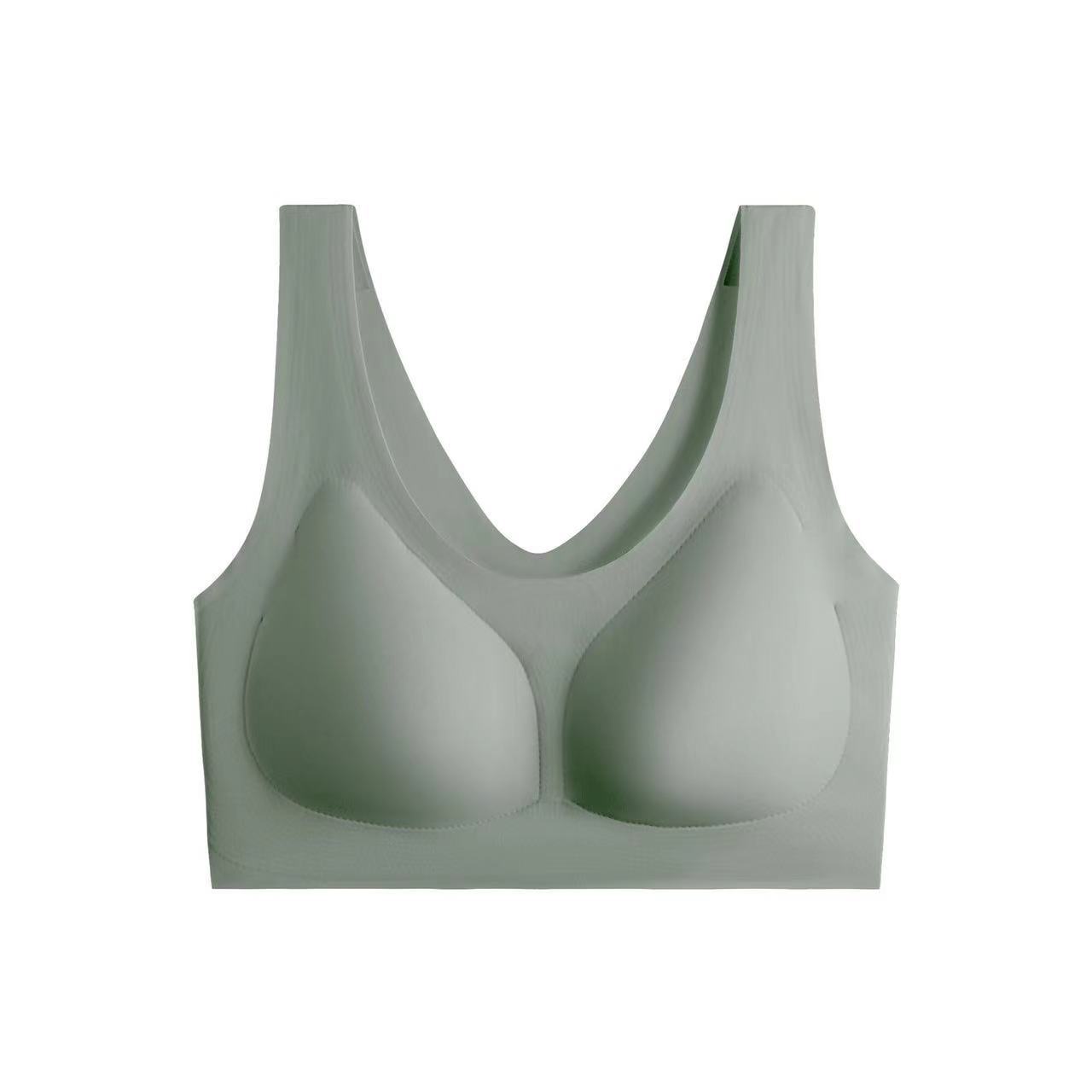 Nueva ropa interior deportiva de mujer sin marcas en forma de U envuelta en el pecho sin anillo de acero para evitar que la luz se reúna y se reúne en el pecho bra