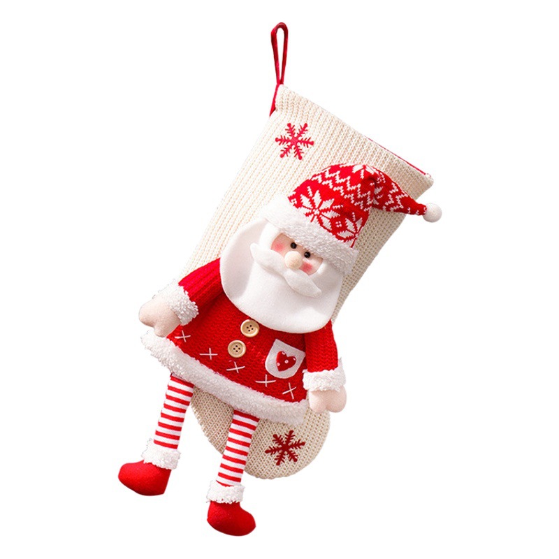 Calcetín navideño de punto, regalo y dulces para niños