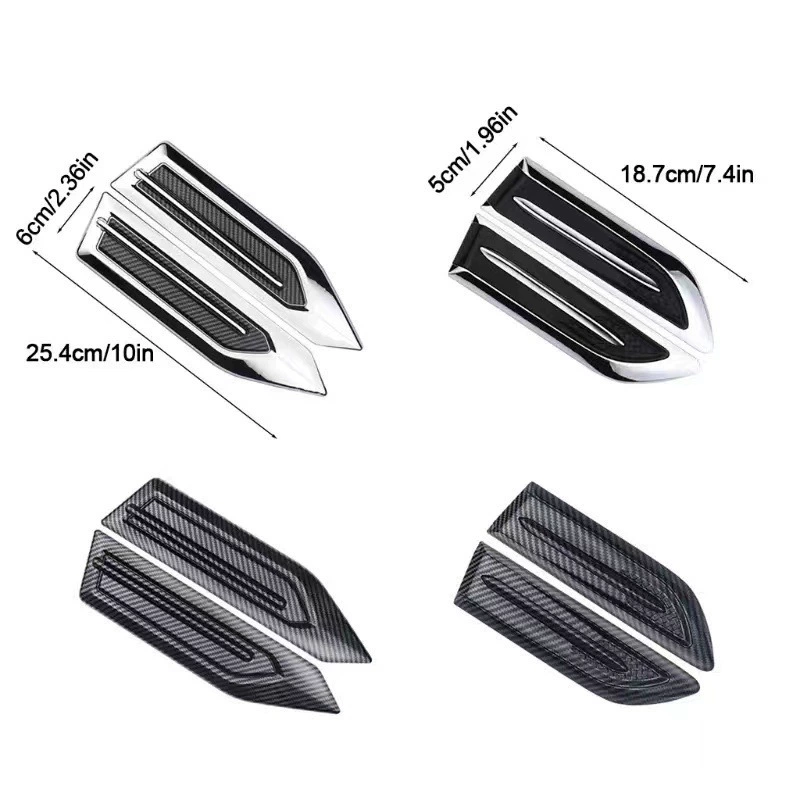 Модификация автомобиля с подставным воздухом на стороне щек 3D автомобильная наклейка на кузов декоративная наклейка лезвие листовой пластины декоративный вентилятор универсальный