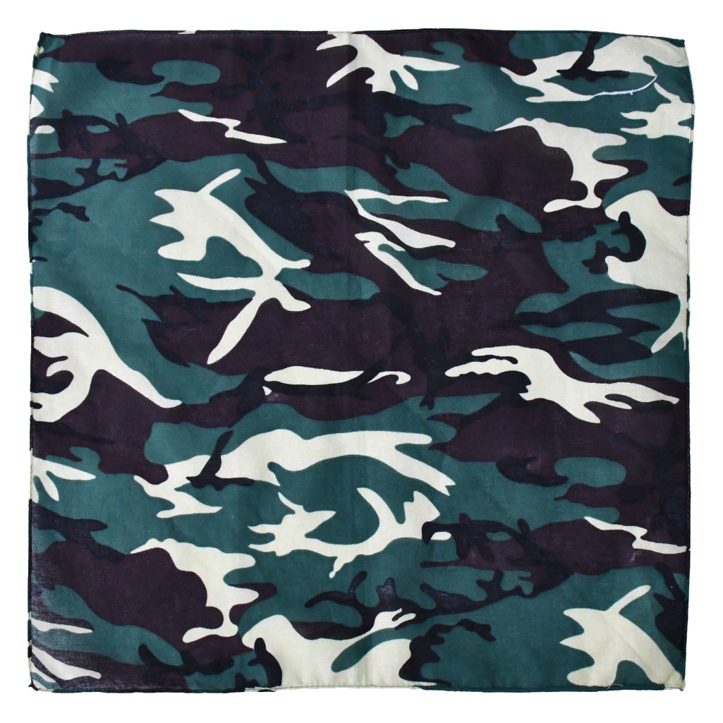 Korean version of cotton camouflage printed turban outdoor riding sports mountaineering dress sweat-absorbent sunscreen square spot wholesale