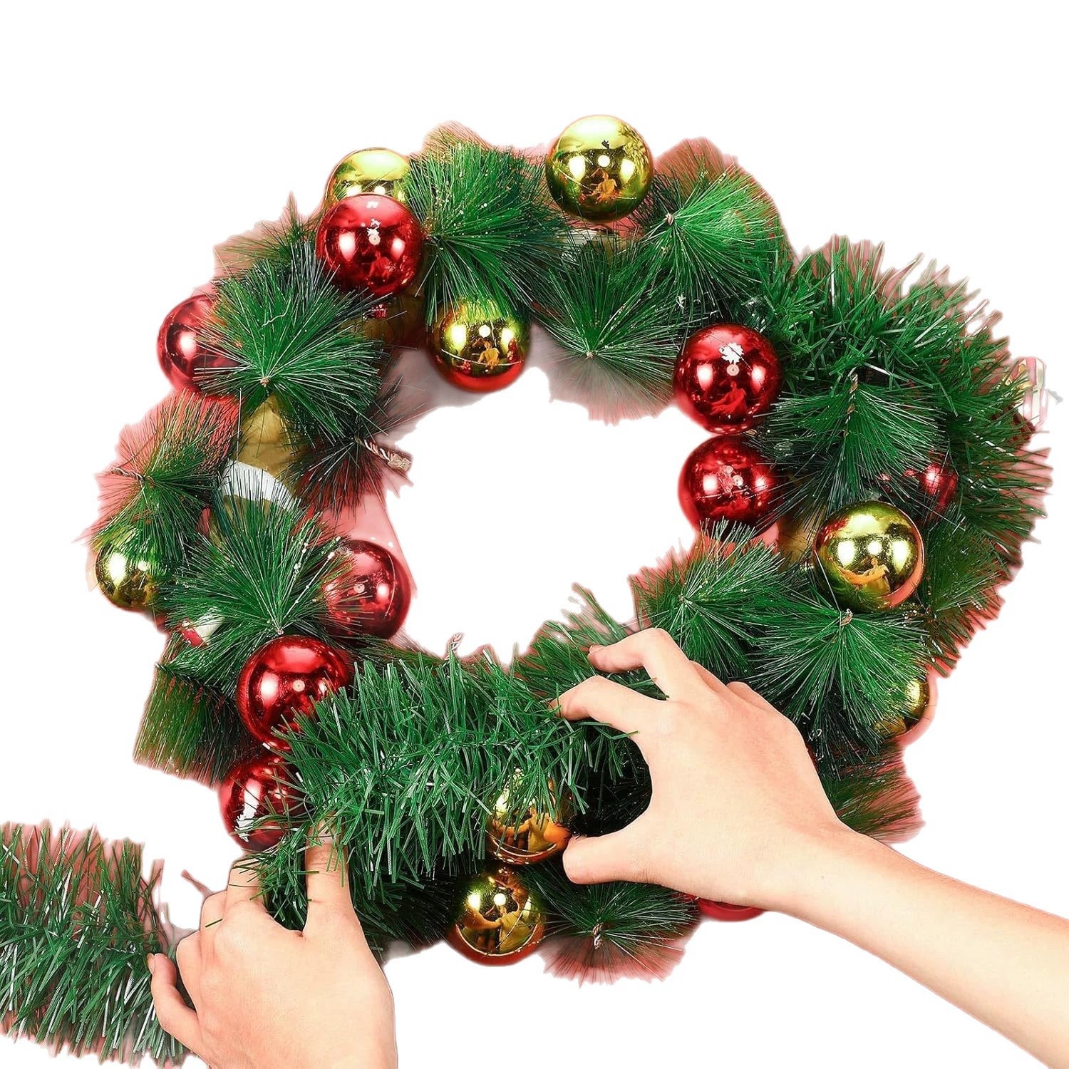 Navidad transfronteriza decoración de fichas festivas decoración de fichas de lana 9cm2m cifrado filamento verde militar