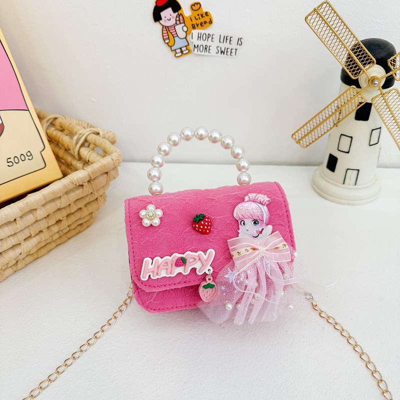 Nuevo bolso infantil niña princesa hombro mochila perla de dibujos animados bolsos accesorios bolsos de cambio