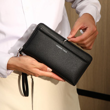 跨境新款皮夹钱包男士商务大容量多卡位长款手拿包pu零钱包wallet
