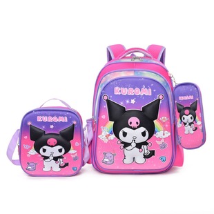 Foreign trade wholesale 3D Primary School student schoolbag 3-piece set children's cartoon backpack pencil bag lunch bag for grade 1-6
