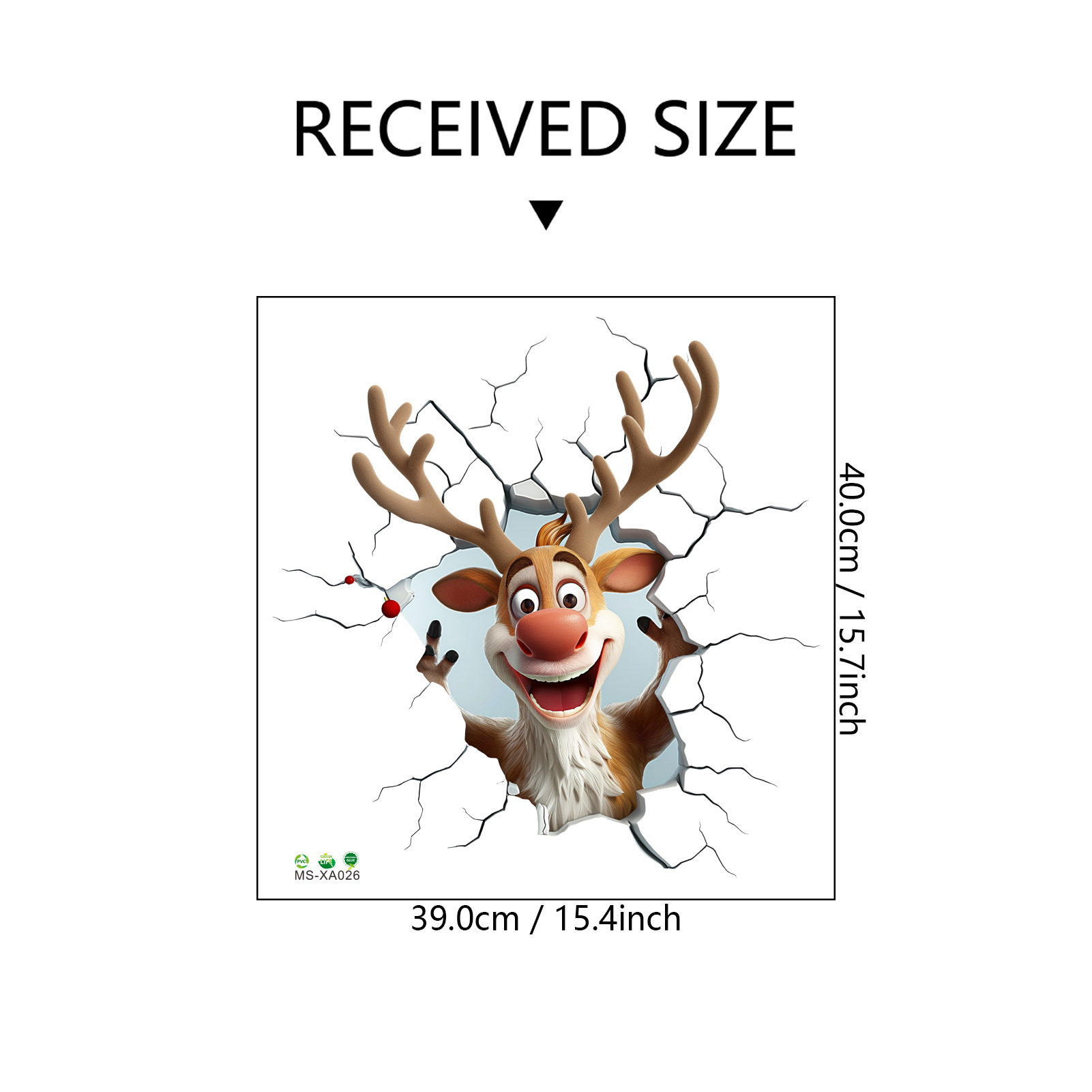 MS-XA026 Chistmas Ceative 3D Wall-beaking Catoon Reindee Festive Atmosphee Living Room Home Decoation Wall_voghion.com