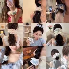 清新で甘い大腸の髪輪の女性の韓系の高級感の髪のひもは髪の毛の皮の筋を刺して丈夫な頭のひもの高い顔の価値の頭飾りを持ちます。