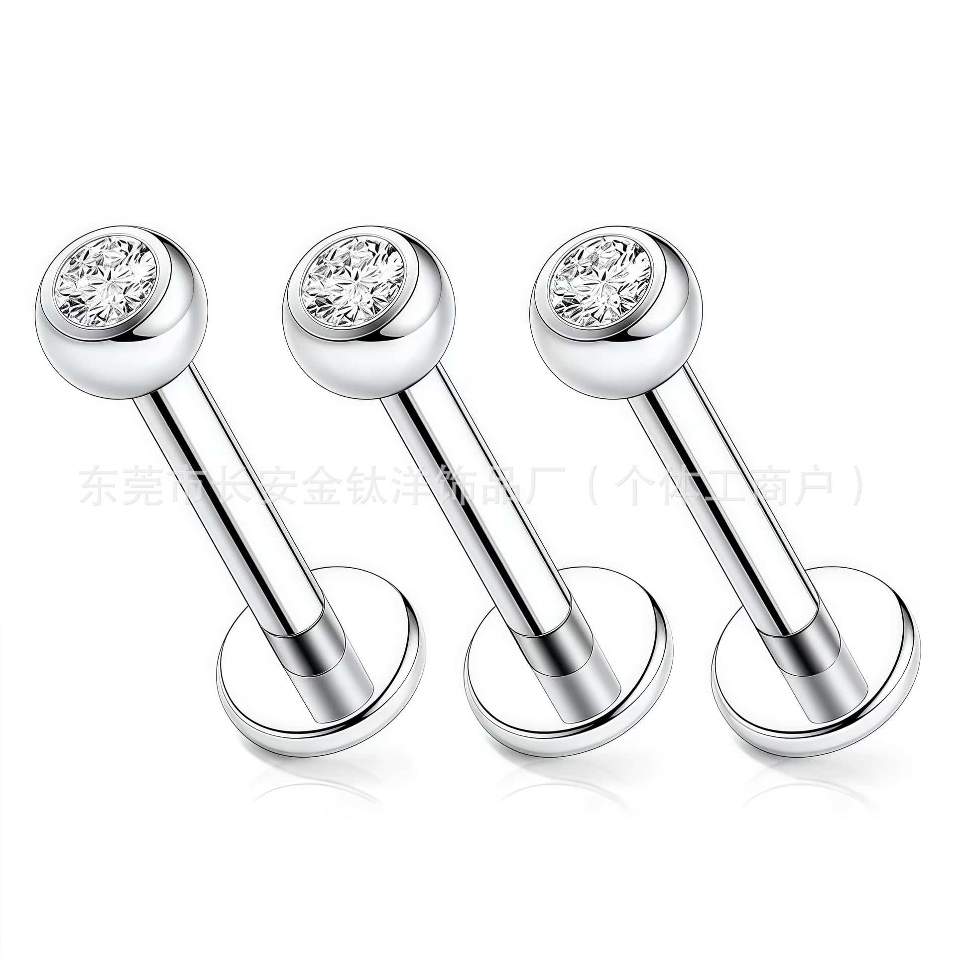 Pointed titanium steel lip stud product view