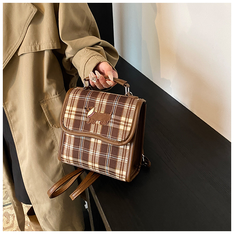 College-style backpack for women 2024 autumn new Dachshund student handbag, retro commuter crossbody bag undefined