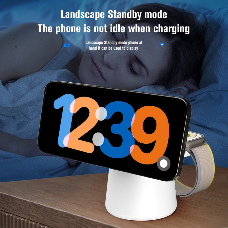 New 15W mobile phone wireless charging bracket for Apple Watch 7 generation charging three-in-one folding wireless charger New 15W mobile phone wireless charging bracket for Apple Watch 7 generation charging three-in-one folding wireless charger