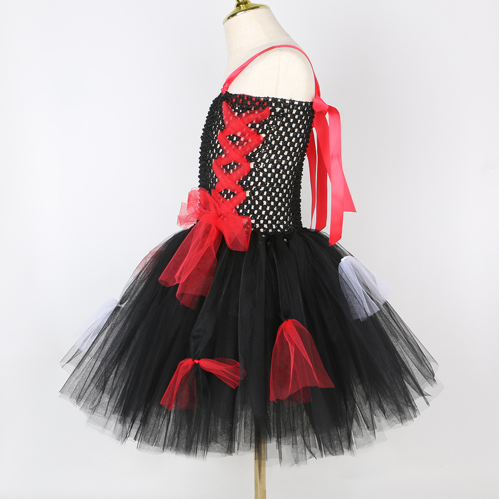 Kids' clothing children's Halloween costumes horror vampire zombie role play tutu skirt girls mesh dress_voghion.com