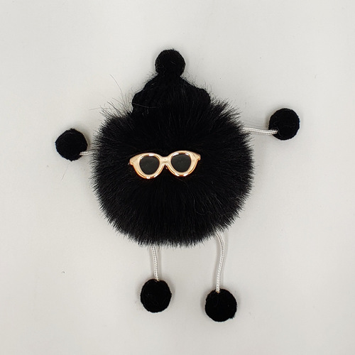 Imitation rex rabbit fur little briquette elf ins internet celebrity cute bag charm plush doll car key chain pendant