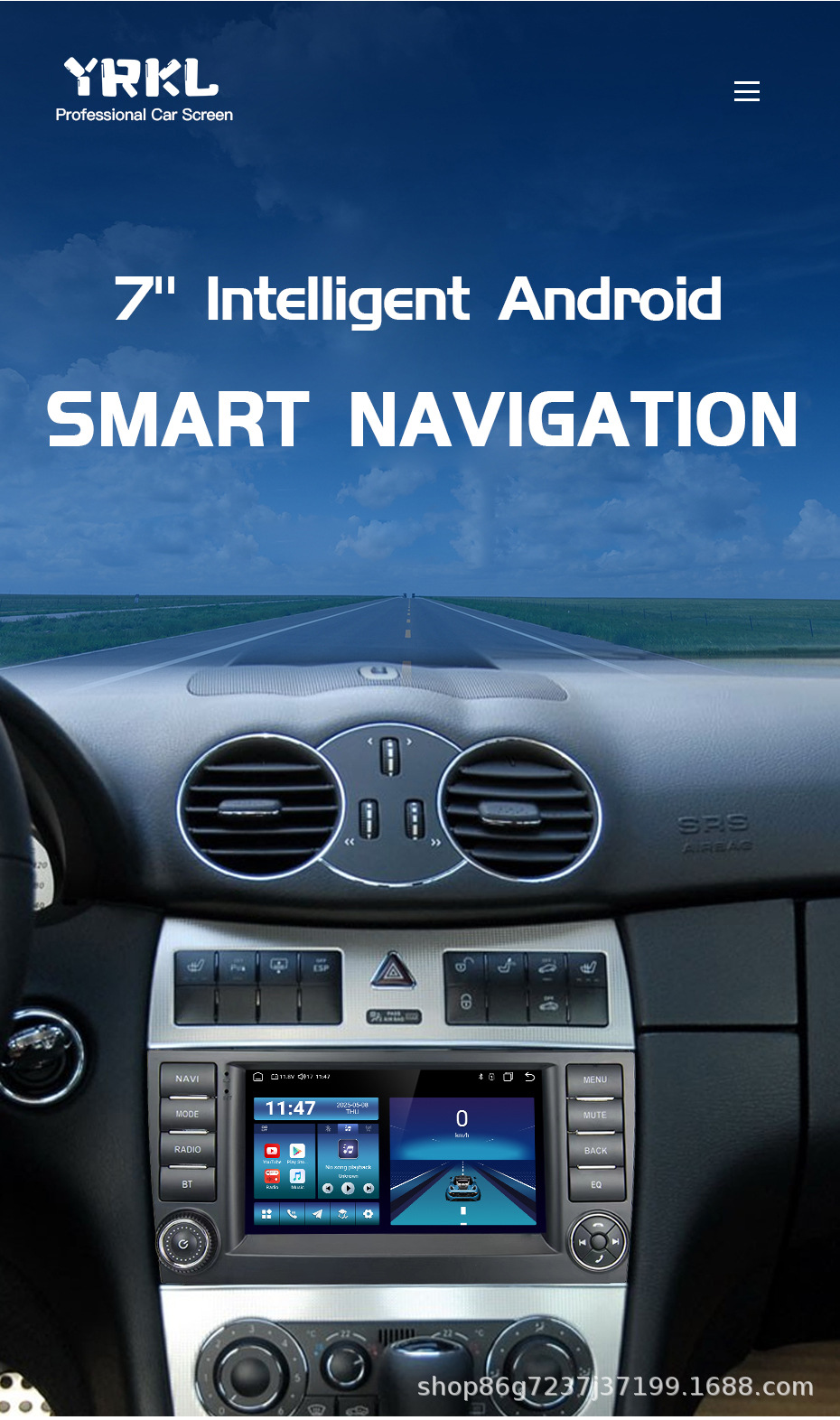 Suitable for Mercedes-Benz Clc W203 Amg 7inch Android Gps Car Navigation Mp5 Player Navigation Car Central Control Unit