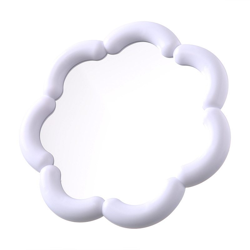 Espejo de flores de viento de crema, mirillo de maquillaje galvanizado, mirillo de maquillaje irregular, dormitorio de estudiantes