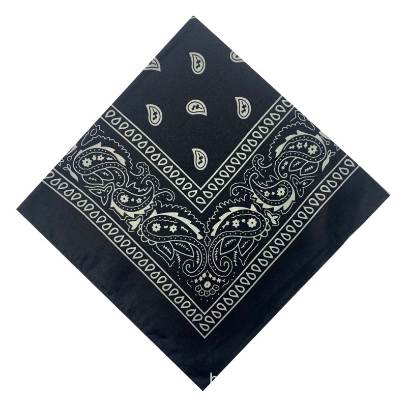 Cross-border hip hiphop headscarf women's all-match cotton hip-hop retro headband decorative polyester small square scarf in stock