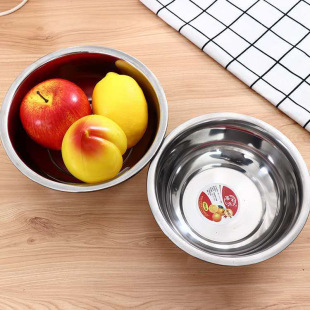 Factory spot thickened reverse edge stainless steel soup basin 18CM20CM steel spice jar taste bucket household soup basin wholesale
