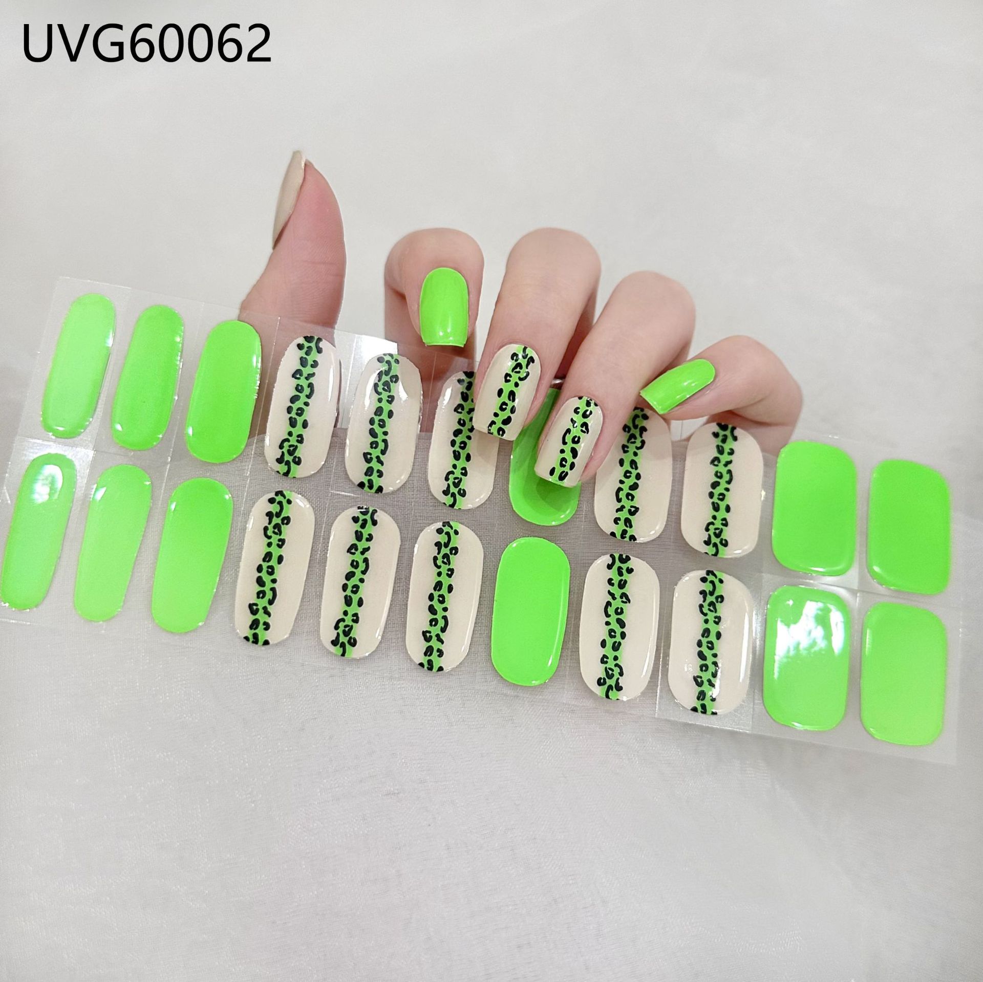 Pegatinas de uñas de gel UV transparentes efecto hielo, semicuradas, con lámina dorada, fototerapia, efecto película de aceite