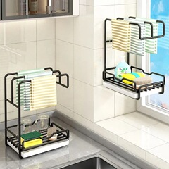 キッチン収納ラック、パンチフリー壁掛け排水ラック、特大収納ラック、シンクキッチン用品雑巾ラック