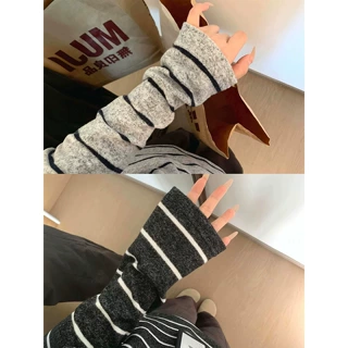韩系条纹圆领软糯休闲女秋新款松弛感宽松显瘦外穿长袖家居服