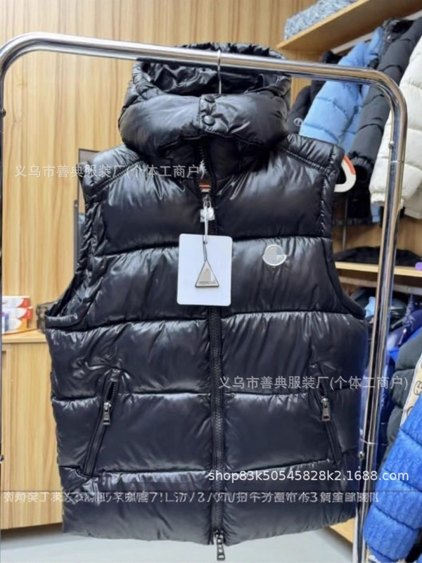 同款白鸭羽绒服舒适保暖防寒连帽外套无袖跨境男女士背心蒙家马甲|undefined