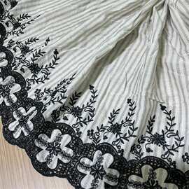 条纹蕾丝刺绣童装服装新款面料Ткань для вышивки