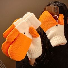 創意はガチョウの毛糸をおかしくして、手袋の女性を指します。