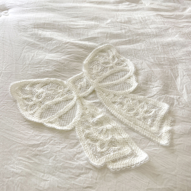 Lace Bedding Set With Bowknot Detail Soft Washed Cotton Bed Linen_voghion.com