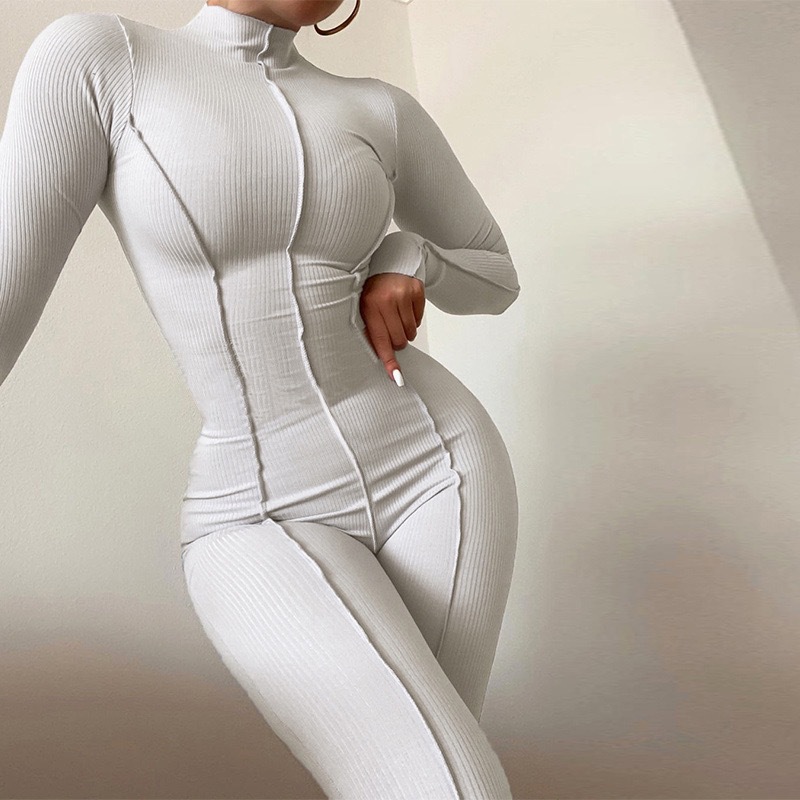 El Comercio exterior transfronterizo nuevo Mono de mujer de estilo europeo y americano SLIM-Fit sexy mono de manga larga image 5