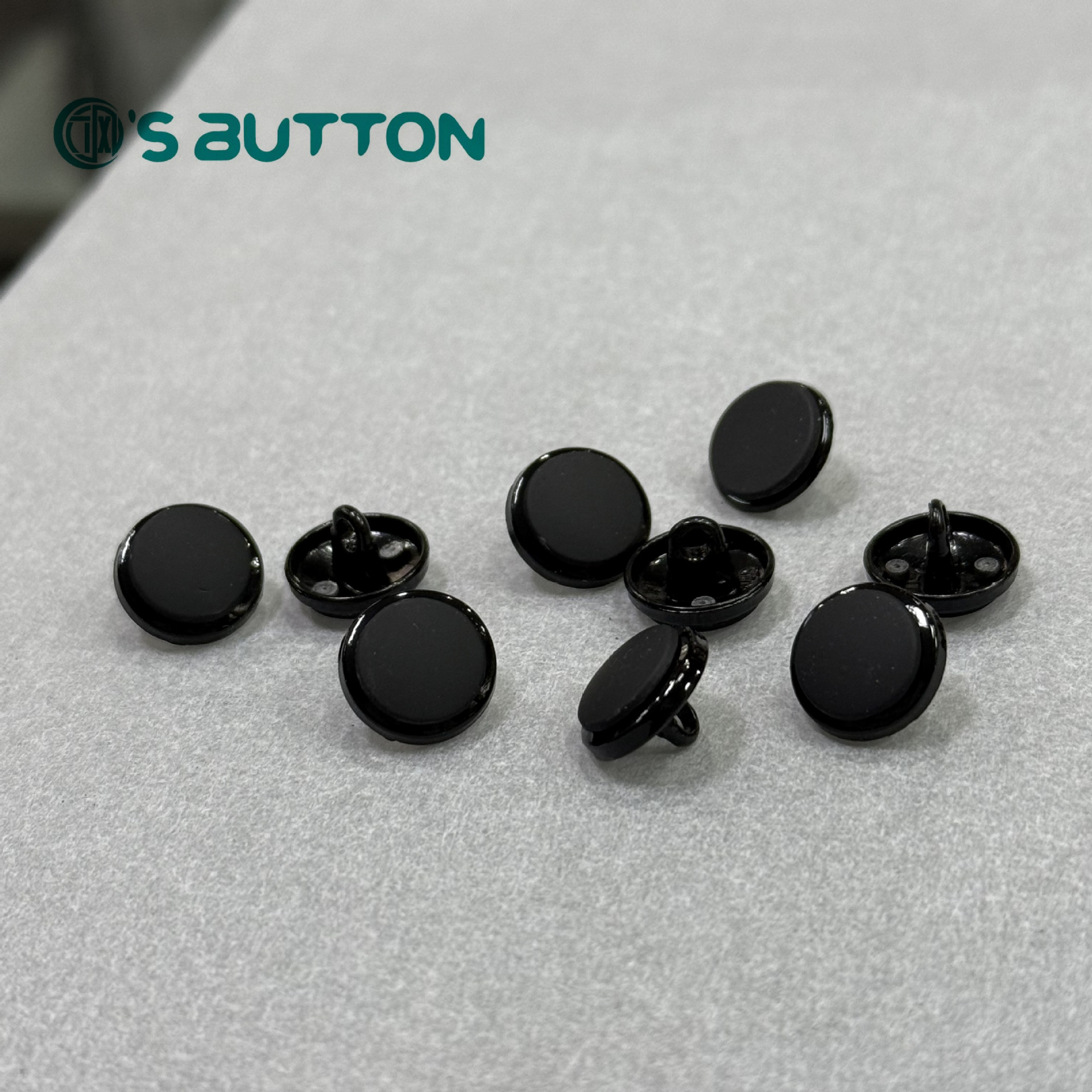 Double Metal Black Edge Middle Feel Spray Painted Men's Shirt Button Short Sleeve T-Shirt Button Long Sleeve Shirt Metal Button