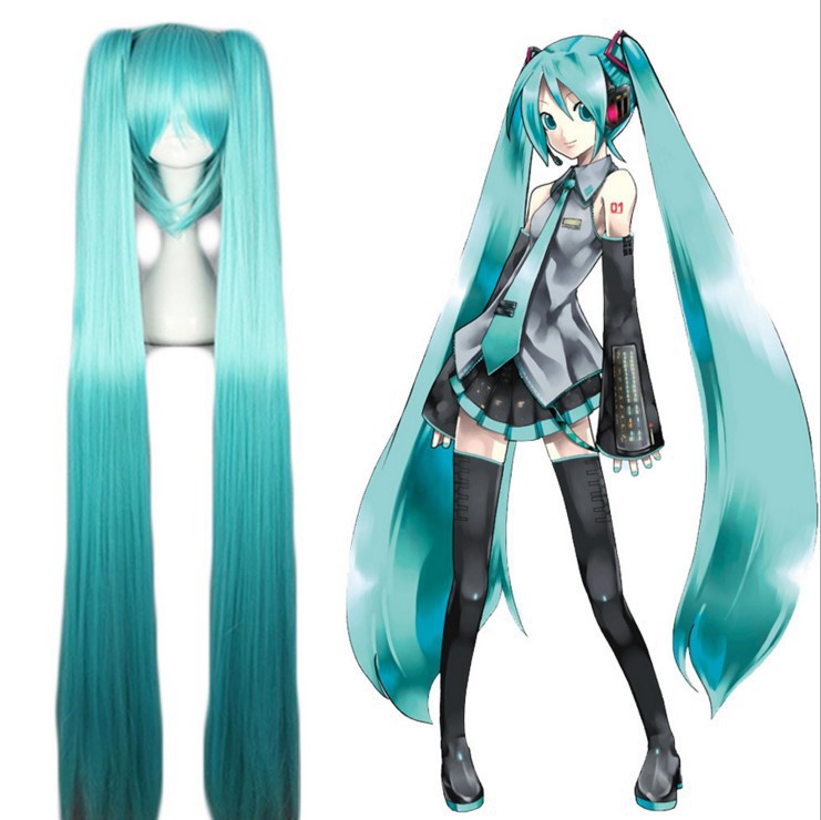 cosplay假发 水蓝色初音MIKU 初音未来动漫cos假发厂家现货一件代