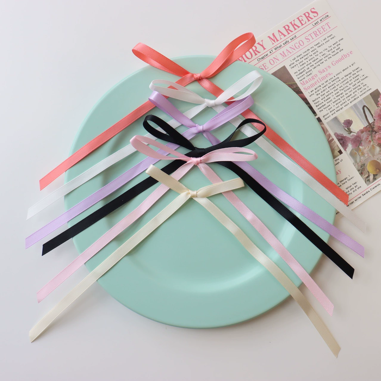 Балет ветер бант дрейфующий бант двойной хвост волос карточка милая девушка лента обвязка аксессуары для волос