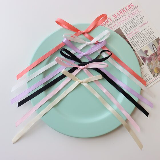 Ballet Style Bow Ribbon Bow Double Ponytail Hairpin Cute Girl Ribbon Side Clip Hair Headwear Accessories