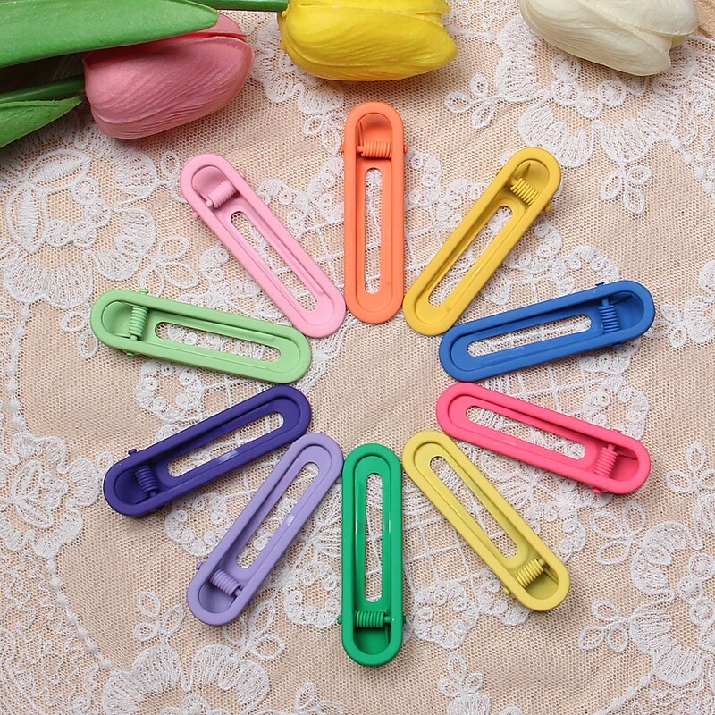 6cm candy color BB clip U-shaped seamless duckbill clip matte frosted hand paint hairpin cream glue DIY material