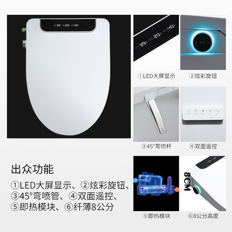 EGNS English Genius Instant Heating Smart Toilet Seat with Multipurpose Cover for Women's Cleansing, Hip Cleansing, Warm Air Drying