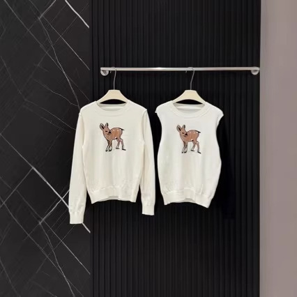 Good Luck) Nuojiji Xiaoxiangfeng Ski Jacquard Knitted Round Neck Pullover Sweater