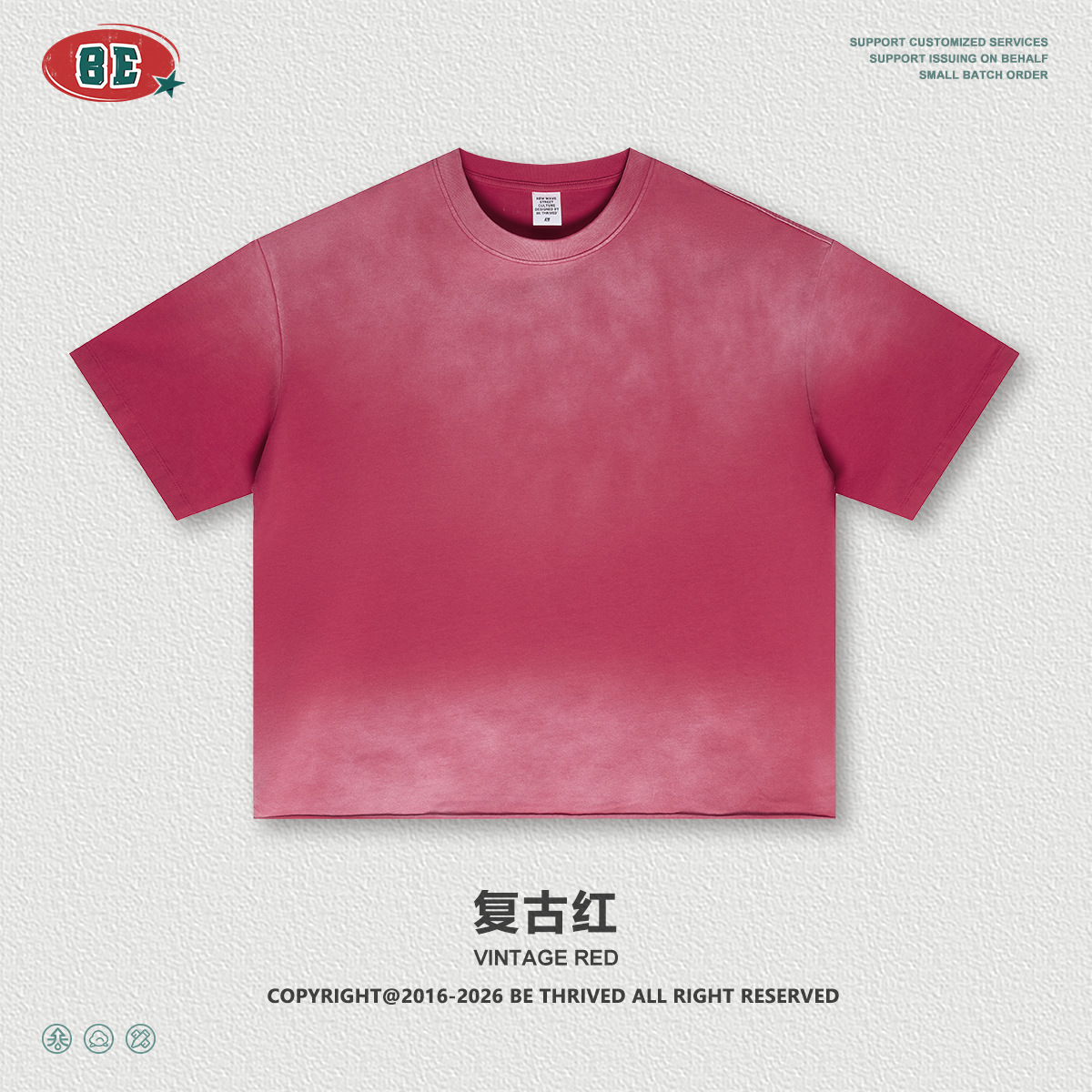 Be Hombres| 2026 verano americano lavado en agua hacer viejo Boxy borda suelta pulverización de caballo camiseta de manga corta suelta camiseta de moda masculina