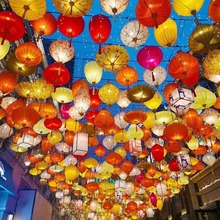 元旦新年元宵绸布印花灯中式复古户景区外防水步行街越南钻石灯笼